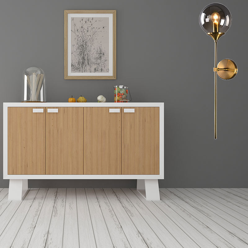 Clear/Smoke/Amber Glass Round Sconce Lamp Modernist 1 Light Wall Mounted Light in Gold for Living Room Clearhalo 'Cast Iron' 'Glass' 'Industrial' 'Modern wall lights' 'Modern' 'Tiffany' 'Traditional wall lights' 'Wall Lamps & Sconces' 'Wall Lights' Lighting' 144640