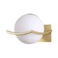 Opal Glass Globe Sconce Lamp Modern 1 Light Black/Gold Wall Mounted Light for Bedroom Clearhalo 'Cast Iron' 'Glass' 'Industrial' 'Modern wall lights' 'Modern' 'Tiffany' 'Traditional wall lights' 'Wall Lamps & Sconces' 'Wall Lights' Lighting' 144727