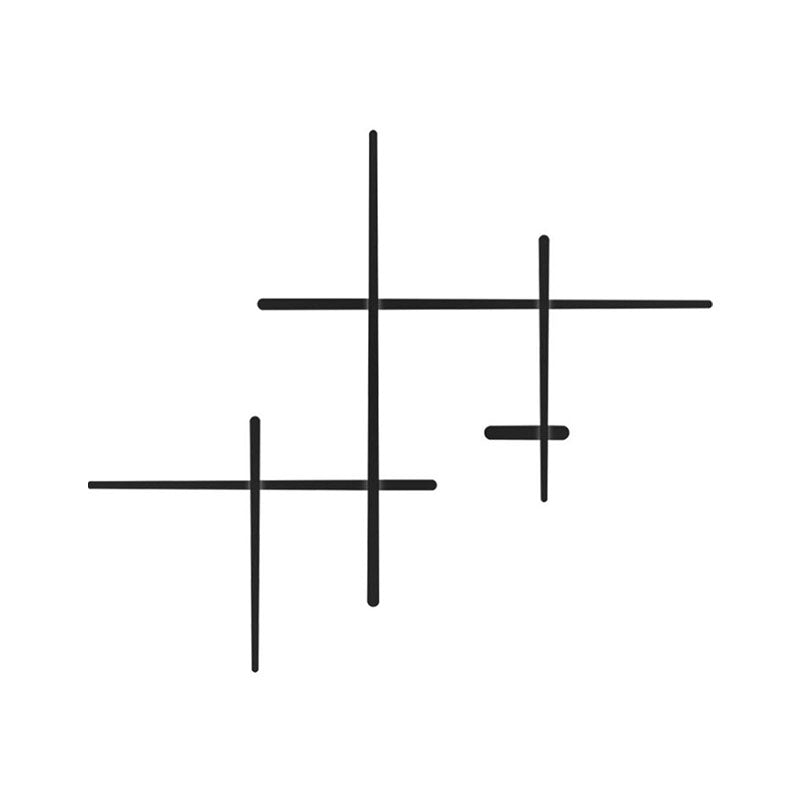 Crossed Lines Large Wall Lighting Metal LED Modern Wall Mount Light in Black for Living Room Clearhalo 'Cast Iron' 'Glass' 'Industrial' 'Modern wall lights' 'Modern' 'Tiffany' 'Traditional wall lights' 'Wall Lamps & Sconces' 'Wall Lights' Lighting' 144738