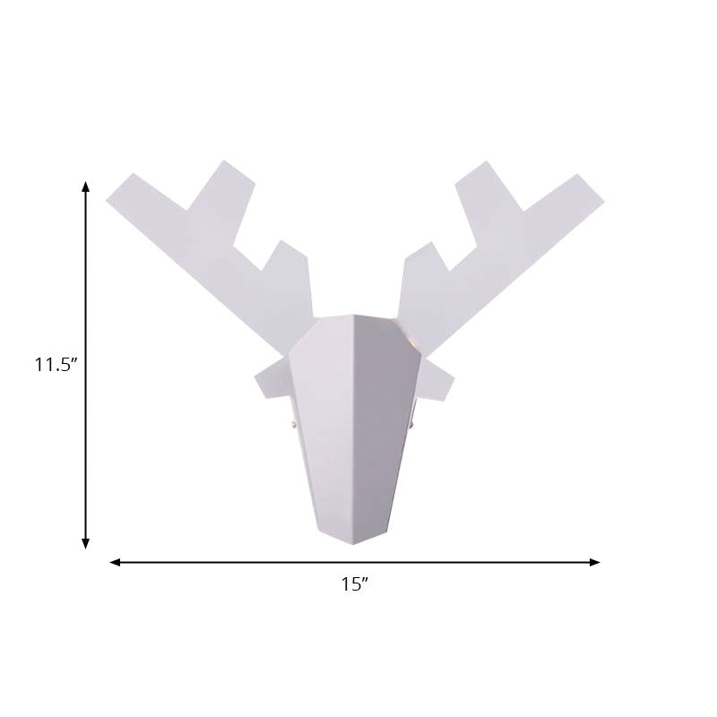 Antler Sconce Light Nordic Metal Grey/Pink 1 Light Wall Mount Light Fixture, 11"/15" Wide Clearhalo 'Cast Iron' 'Glass' 'Industrial' 'Modern wall lights' 'Modern' 'Tiffany' 'Traditional wall lights' 'Wall Lamps & Sconces' 'Wall Lights' Lighting' 144759