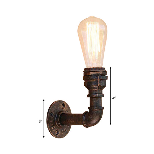 Curved Pipe Metal Wall Lighting Industrial Stylish 1 Bulb Bedroom Wall Sconce Light in Antique Bronze Clearhalo 'Art deco wall lights' 'Cast Iron' 'Glass' 'Industrial wall lights' 'Industrial' 'Middle century wall lights' 'Modern' 'Rustic wall lights' 'Tiffany' 'Traditional wall lights' 'Wall Lamps & Sconces' 'Wall Lights' Lighting' 144766