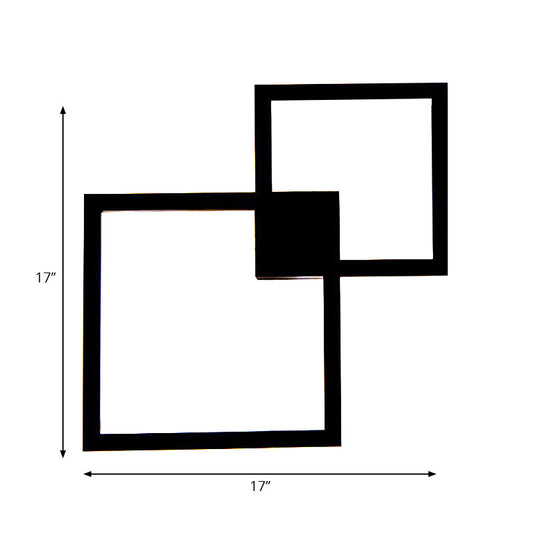 LED Dining Room Sconce Light with Picture-Frame Acrylic Shade Black/White Wall Lighting Ideas in Warm/White Light Clearhalo 'Cast Iron' 'Glass' 'Industrial' 'Modern wall lights' 'Modern' 'Tiffany' 'Traditional wall lights' 'Wall Lamps & Sconces' 'Wall Lights' Lighting' 144792