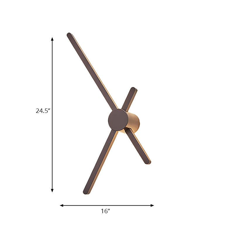 Crossed Lines Sconce Wall Light Metal Post Modern Wall Lamp in Brown for Living Room Clearhalo 'Cast Iron' 'Glass' 'Industrial' 'Modern wall lights' 'Modern' 'Tiffany' 'Traditional wall lights' 'Wall Lamps & Sconces' 'Wall Lights' Lighting' 144799