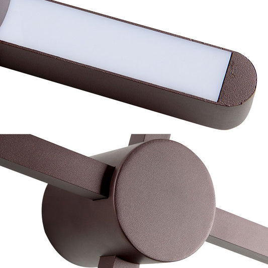 Crossed Lines Sconce Wall Light Metal Post Modern Wall Lamp in Brown for Living Room Clearhalo 'Cast Iron' 'Glass' 'Industrial' 'Modern wall lights' 'Modern' 'Tiffany' 'Traditional wall lights' 'Wall Lamps & Sconces' 'Wall Lights' Lighting' 144800