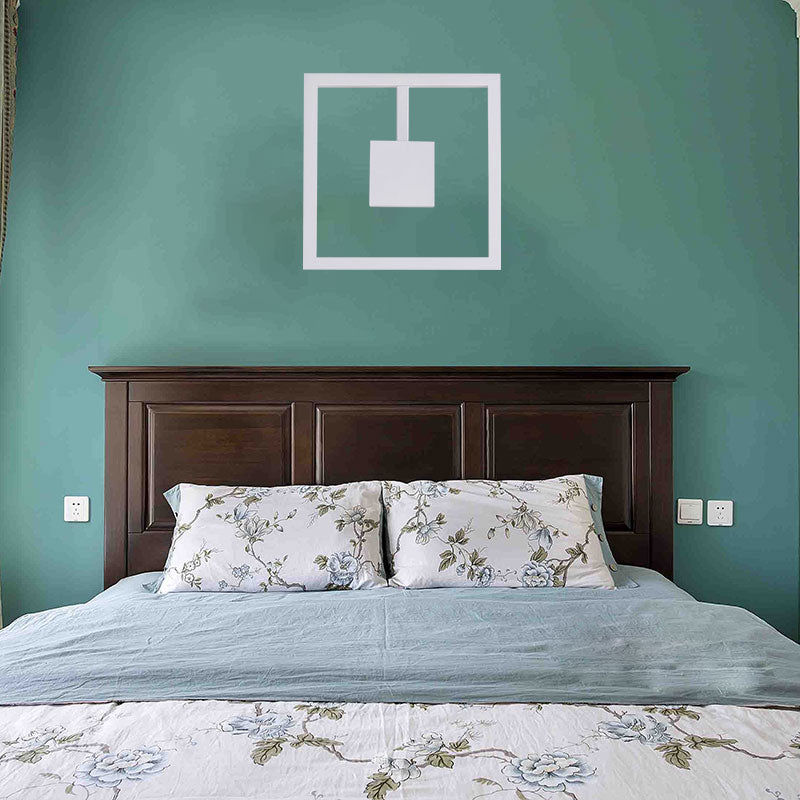 Square Wall Lighting Simple Acrylic LED Black/White Sconce Light Fixture in Warm/White Light for Bedroom Clearhalo 'Cast Iron' 'Glass' 'Industrial' 'Modern wall lights' 'Modern' 'Tiffany' 'Traditional wall lights' 'Wall Lamps & Sconces' 'Wall Lights' Lighting' 144811