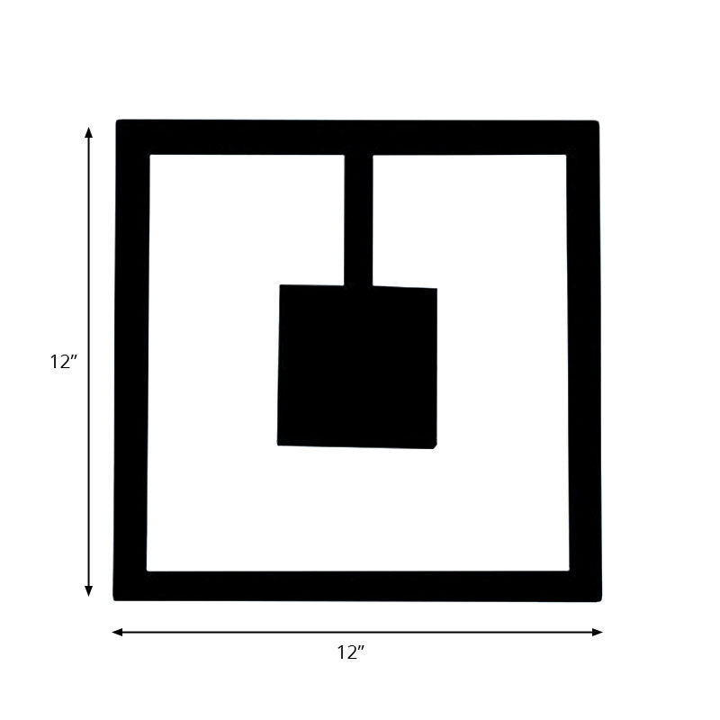 Square Wall Lighting Simple Acrylic LED Black/White Sconce Light Fixture in Warm/White Light for Bedroom Clearhalo 'Cast Iron' 'Glass' 'Industrial' 'Modern wall lights' 'Modern' 'Tiffany' 'Traditional wall lights' 'Wall Lamps & Sconces' 'Wall Lights' Lighting' 144817