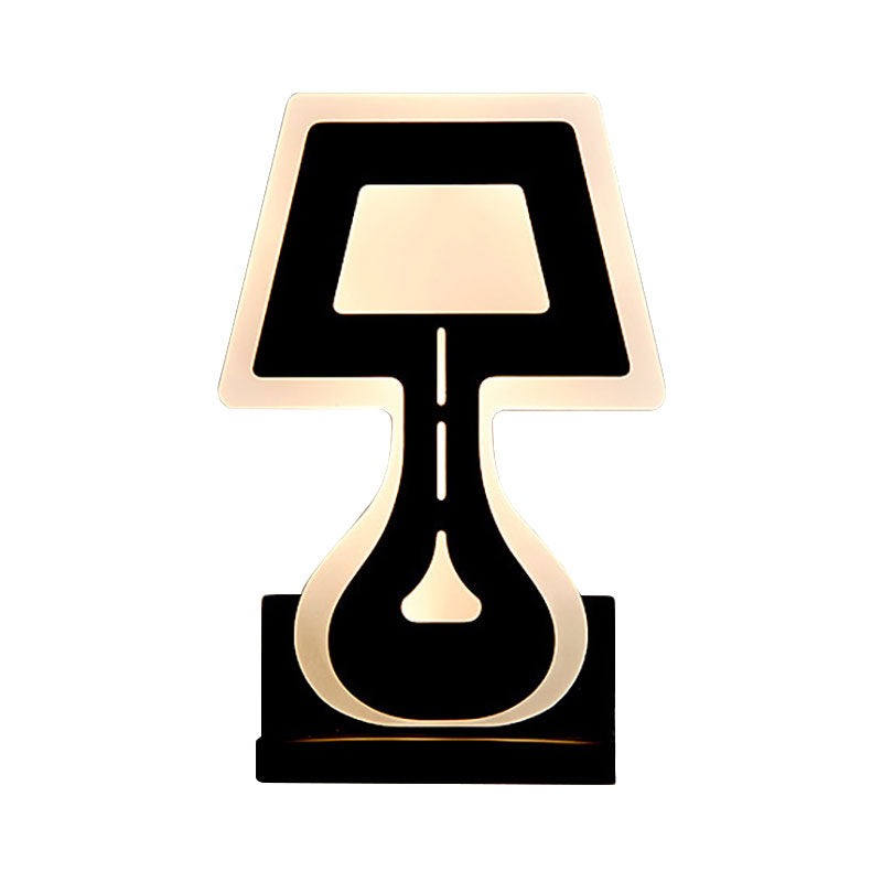 Modern LED Wall Sconce with Acrylic Shade Black/White Desk Lamp Shaped Wall Lighting Fixture in Warm/White Light Clearhalo 'Art deco wall lights' 'Cast Iron' 'Glass' 'Industrial wall lights' 'Industrial' 'Middle century wall lights' 'Modern' 'Rustic wall lights' 'Tiffany' 'Traditional wall lights' 'Wall Lamps & Sconces' 'Wall Lights' Lighting' 144850