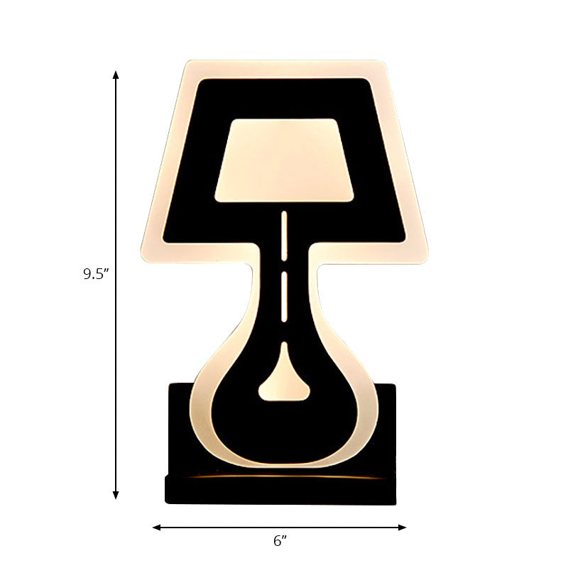 Modern LED Wall Sconce with Acrylic Shade Black/White Desk Lamp Shaped Wall Lighting Fixture in Warm/White Light Clearhalo 'Art deco wall lights' 'Cast Iron' 'Glass' 'Industrial wall lights' 'Industrial' 'Middle century wall lights' 'Modern' 'Rustic wall lights' 'Tiffany' 'Traditional wall lights' 'Wall Lamps & Sconces' 'Wall Lights' Lighting' 144851