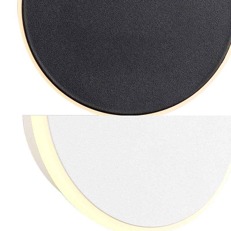 Black/White Disc LED Sconce Modernism Single Acrylic Wall Lighting Ideas in Warm/White Light - Clearhalo - 'Modern wall lights' - 'Modern' - 'Wall Lamps & Sconces' - 'Wall Lights' - Lighting' - 144909