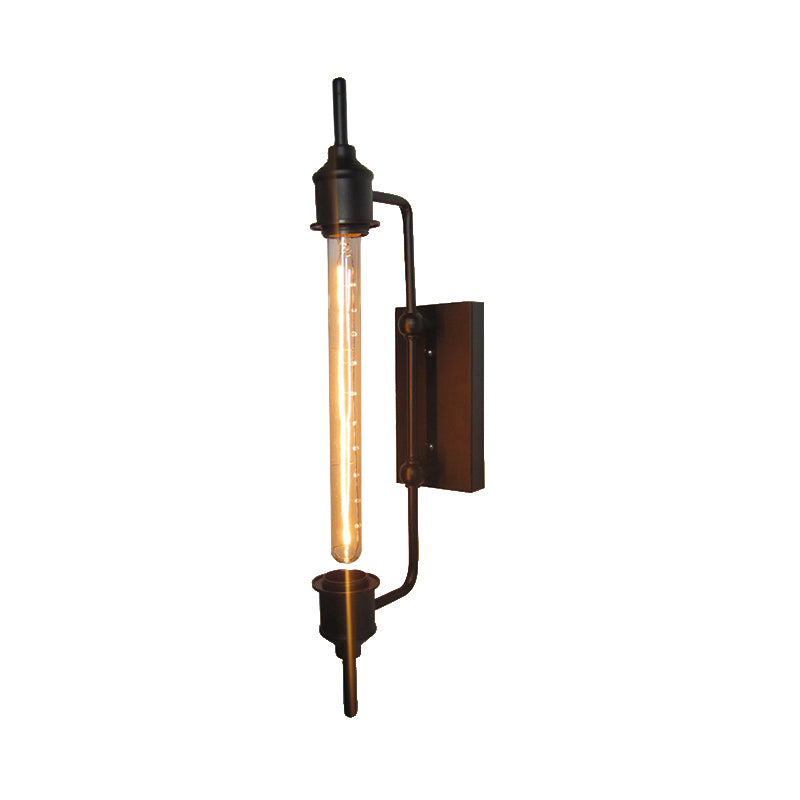 Metal Linear Small Wall Light 1 Light Modern Stylish Sconce Light in Black for Front Door - Clearhalo - 'Cast Iron' - 'Glass' - 'Industrial' - 'Modern wall lights' - 'Modern' - 'Tiffany' - 'Traditional wall lights' - 'Wall Lamps & Sconces' - 'Wall Lights' - Lighting' - 144929