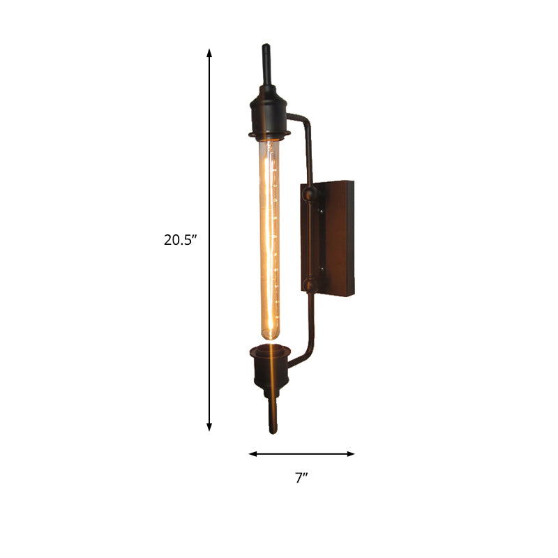 Metal Linear Small Wall Light 1 Light Modern Stylish Sconce Light in Black for Front Door - Clearhalo - 'Cast Iron' - 'Glass' - 'Industrial' - 'Modern wall lights' - 'Modern' - 'Tiffany' - 'Traditional wall lights' - 'Wall Lamps & Sconces' - 'Wall Lights' - Lighting' - 144930