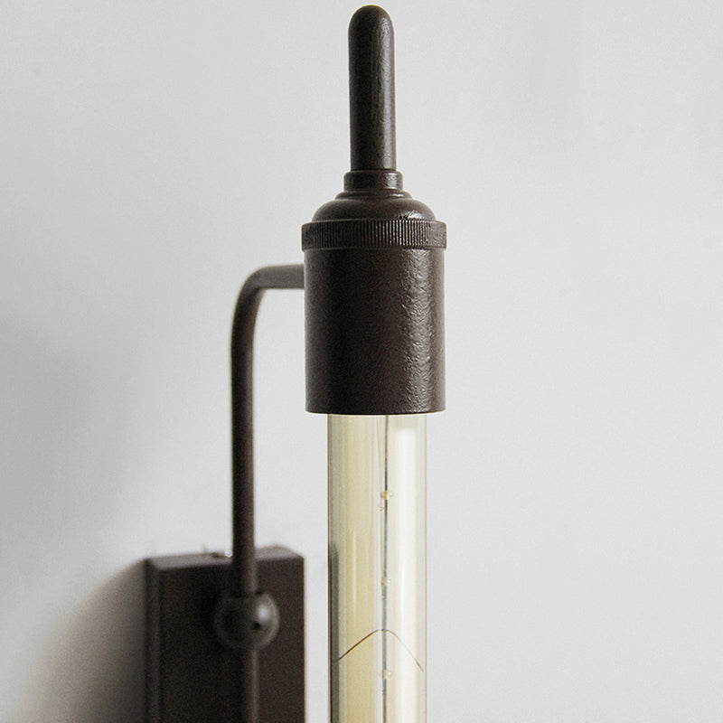 Metal Linear Small Wall Light 1 Light Modern Stylish Sconce Light in Black for Front Door - Clearhalo - 'Cast Iron' - 'Glass' - 'Industrial' - 'Modern wall lights' - 'Modern' - 'Tiffany' - 'Traditional wall lights' - 'Wall Lamps & Sconces' - 'Wall Lights' - Lighting' - 144931