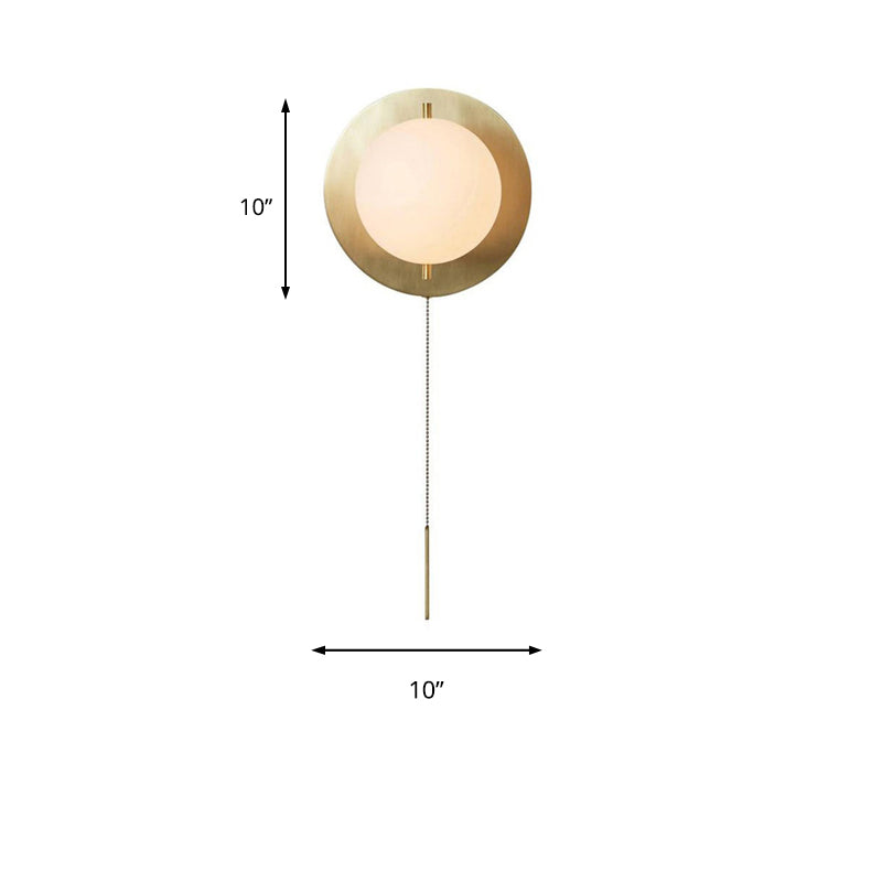 White Orb Shade Wall Light with Brass Base 1 Bulb Modern Stylish Metal Glass Wall Lamp for Boutique Clearhalo 'Cast Iron' 'Glass' 'Industrial' 'Modern wall lights' 'Modern' 'Tiffany' 'Traditional wall lights' 'Wall Lamps & Sconces' 'Wall Lights' Lighting' 144944