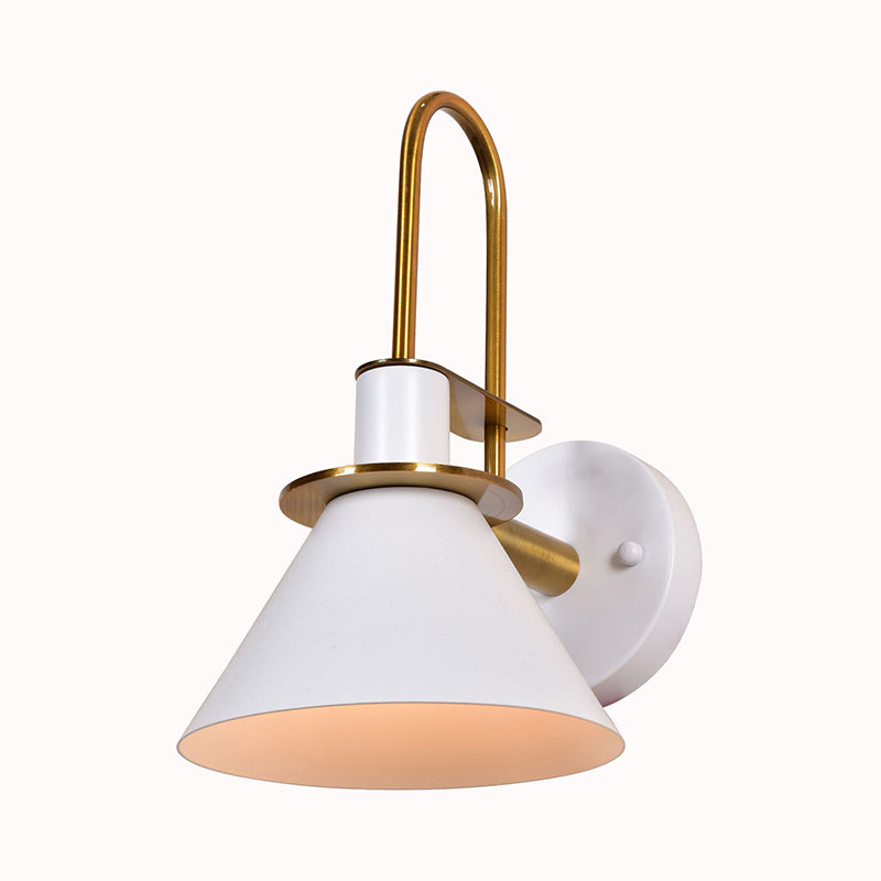 Nordic Pyramid Shade Wall Light Metallic One Light Sconce Light for Study Room Bedroom Clearhalo 'Cast Iron' 'Glass' 'Industrial' 'Modern wall lights' 'Modern' 'Tiffany' 'Traditional wall lights' 'Wall Lamps & Sconces' 'Wall Lights' Lighting' 145003