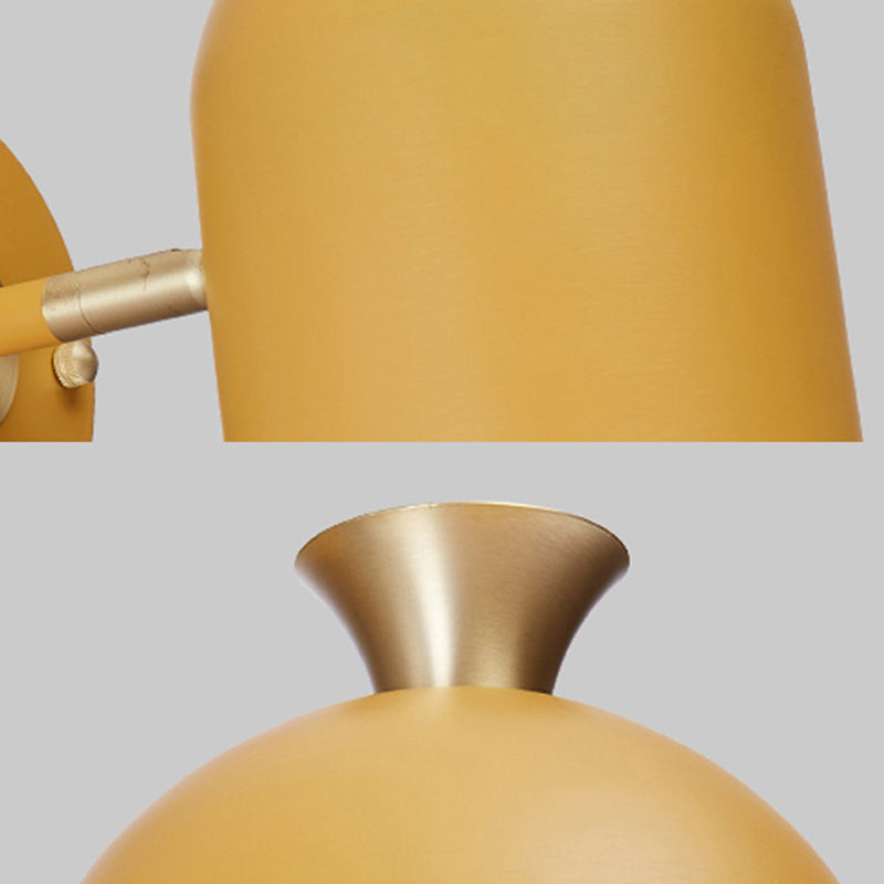 Macaron Cup Shade Wall Light Aluminum 1 Light Candy Colored Sconce Lamp for Dining Room Clearhalo 'Cast Iron' 'Glass' 'Industrial' 'Modern wall lights' 'Modern' 'Tiffany' 'Traditional wall lights' 'Wall Lamps & Sconces' 'Wall Lights' Lighting' 145028