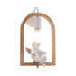 Wooden Arched Shelf Wall Light with Lovely Deco Boutique 1 Light Modern Sconce Lamp in Beige Clearhalo 'Modern wall lights' 'Modern' 'Wall Lamps & Sconces' 'Wall Lights' Lighting' 145046