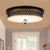16"/19.5" W Black-Gold LED Flush Mount Countryside Opal Glass Drum Ceiling Light Fixture for Dining Hall Black-Gold A Clearhalo 'Ceiling Lights' 'Close To Ceiling Lights' 'Close to ceiling' 'Flush mount' Lighting' 1450749