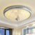 Gold/Chrome Round Flush Lamp Vintage Amber Prismatic Glass LED Bedroom Ceiling Light Fixture, 14"/18" Width