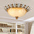Domed Living Room Ceiling Lighting Farmhouse Ribbed Glass 16"/19.5" Wide 3 Bulbs Beige Flush Mount Light Fixture