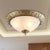 Brass Dome-Like Flush Mount Antiqued Milky Glass 2/3-Head 12"/16"/19" W Bedroom Ceiling Light Fixture