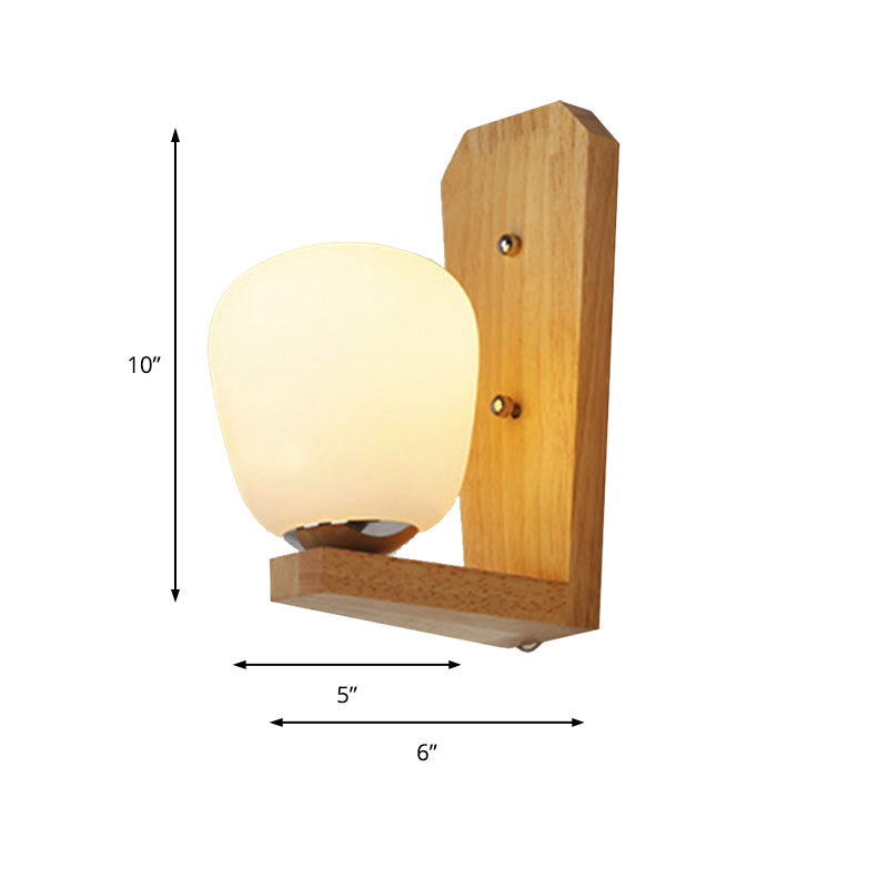 1 Light Ball Shape Wall Light Japanese Milk Glass Sconce Lamp in White for Hotel Dining Room Clearhalo 'Modern wall lights' 'Modern' 'Wall Lamps & Sconces' 'Wall Lights' Lighting' 145087