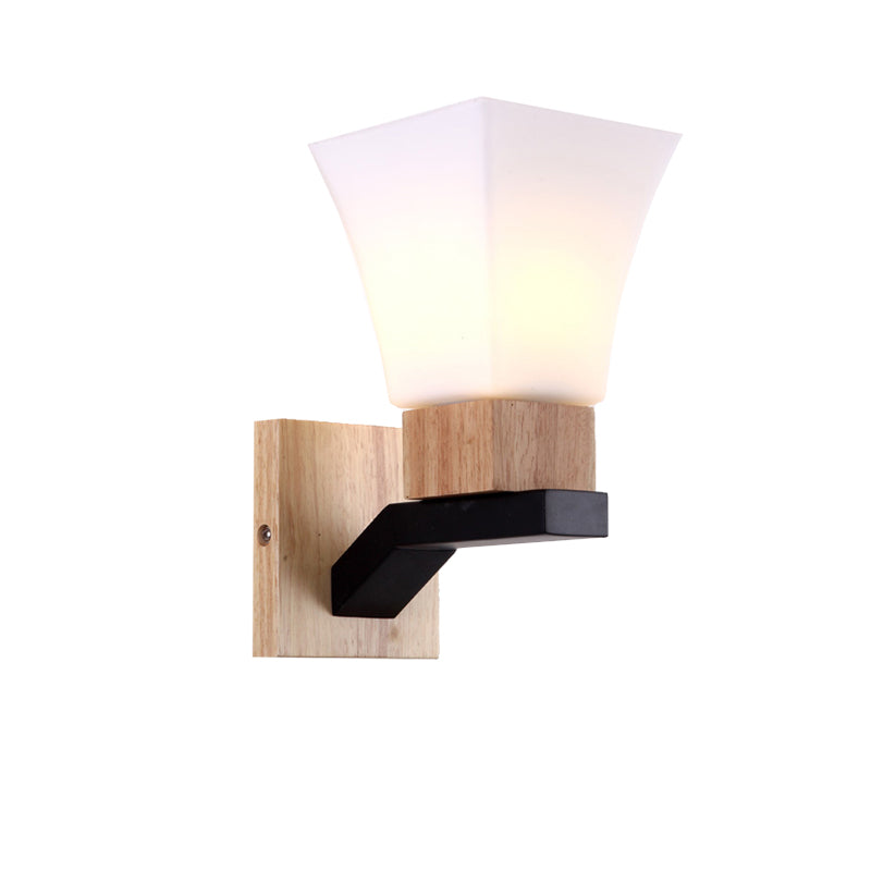 Modern White Wall Sconce Inverted Bell One Head Frosted Glass Wall Lamp for Bedroom Dining Room - Clearhalo - 'Modern wall lights' - 'Modern' - 'Wall Lamps & Sconces' - 'Wall Lights' - Lighting' - 145091