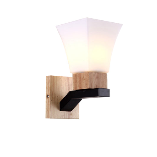 Modern White Wall Sconce Inverted Bell One Head Frosted Glass Wall Lamp for Bedroom Dining Room Clearhalo 'Modern wall lights' 'Modern' 'Wall Lamps & Sconces' 'Wall Lights' Lighting' 145091