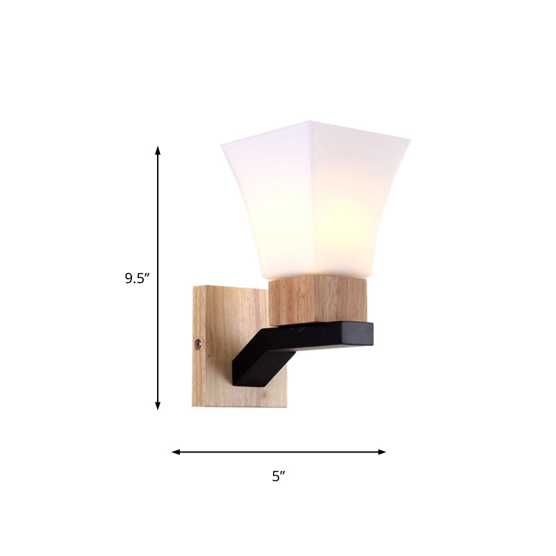 Modern White Wall Sconce Inverted Bell One Head Frosted Glass Wall Lamp for Bedroom Dining Room - Clearhalo - 'Modern wall lights' - 'Modern' - 'Wall Lamps & Sconces' - 'Wall Lights' - Lighting' - 145092