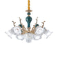 6/8 Heads Chandelier Lighting Traditional Floral Clear Crystal Ceiling Suspension Lamp in Blue Clearhalo 'Ceiling Lights' 'Chandeliers' 'Modern Chandeliers' 'Modern' Lighting' 1451004
