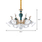 6/8 Heads Chandelier Lighting Traditional Floral Clear Crystal Ceiling Suspension Lamp in Blue Clearhalo 'Ceiling Lights' 'Chandeliers' 'Modern Chandeliers' 'Modern' Lighting' 1451005