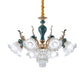 6/8 Heads Chandelier Lighting Traditional Floral Clear Crystal Ceiling Suspension Lamp in Blue Clearhalo 'Ceiling Lights' 'Chandeliers' 'Modern Chandeliers' 'Modern' Lighting' 1451009