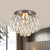 Layered Crystal Rectangles Flushmount Modern Style 2-Bulb Corridor Ceiling Lighting in Nickel/Gold - Nickel - Clearhalo - 'Ceiling Lights' - 'Close To Ceiling Lights' - 'Close to ceiling' - 'Flush mount' - Lighting' - 1451016