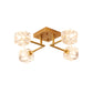 4/6-Head Cubic Crystal Ceiling Light Postmodern Gold Branching Bedroom Semi Mount Lighting Clearhalo 'Ceiling Lights' 'Close To Ceiling Lights' 'Close to ceiling' 'Semi-flushmount' Lighting' 1451038