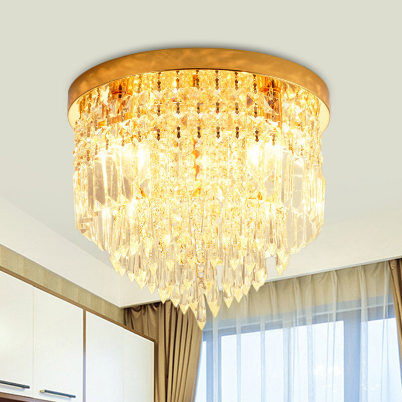1/3/4-Bulb Flush Mount Lamp Modern Dome/Cone/Tapered Shape Clear Crystal Ceiling Light for Corridor Clear B Clearhalo 'Ceiling Lights' 'Close To Ceiling Lights' 'Close to ceiling' 'Flush mount' Lighting' 1451099