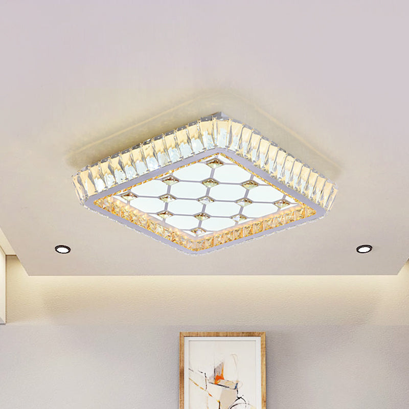 Trellis/Bowknot Crystal Ceiling Flush Contemporary Bedroom LED Flush Mount Lighting in White Clearhalo 'Ceiling Lights' 'Close To Ceiling Lights' 'Close to ceiling' 'Flush mount' Lighting' 1451146