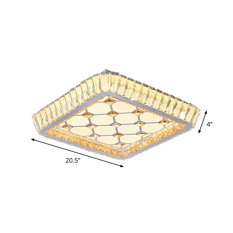 Trellis/Bowknot Crystal Ceiling Flush Contemporary Bedroom LED Flush Mount Lighting in White Clearhalo 'Ceiling Lights' 'Close To Ceiling Lights' 'Close to ceiling' 'Flush mount' Lighting' 1451149