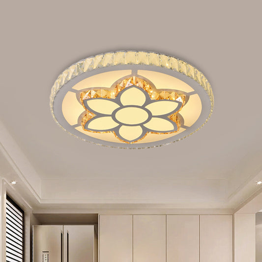 LED Flush Mount Ceiling Fixture Modern Flower/Lemon Slice Clear Crystal Flushmount Lighting for Bedroom Clear A Clearhalo 'Ceiling Lights' 'Close To Ceiling Lights' 'Close to ceiling' 'Flush mount' Lighting' 1451309