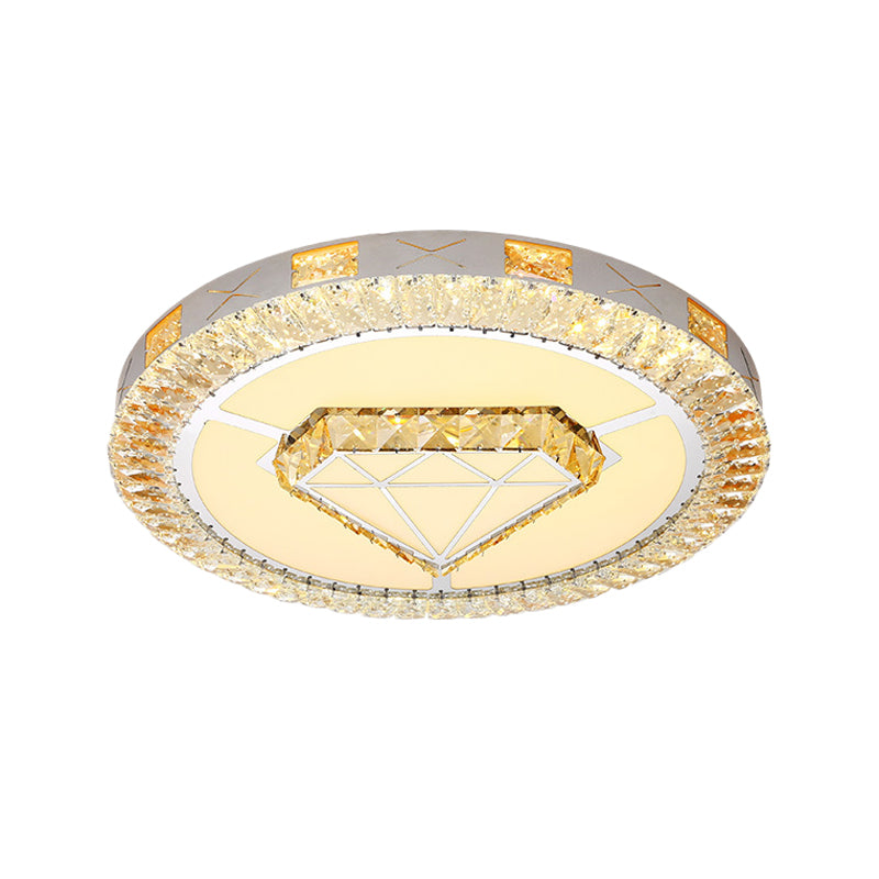 Clear Inlaid Crystal LED Ceiling Light Modern Chrome Diamond/Flower ...