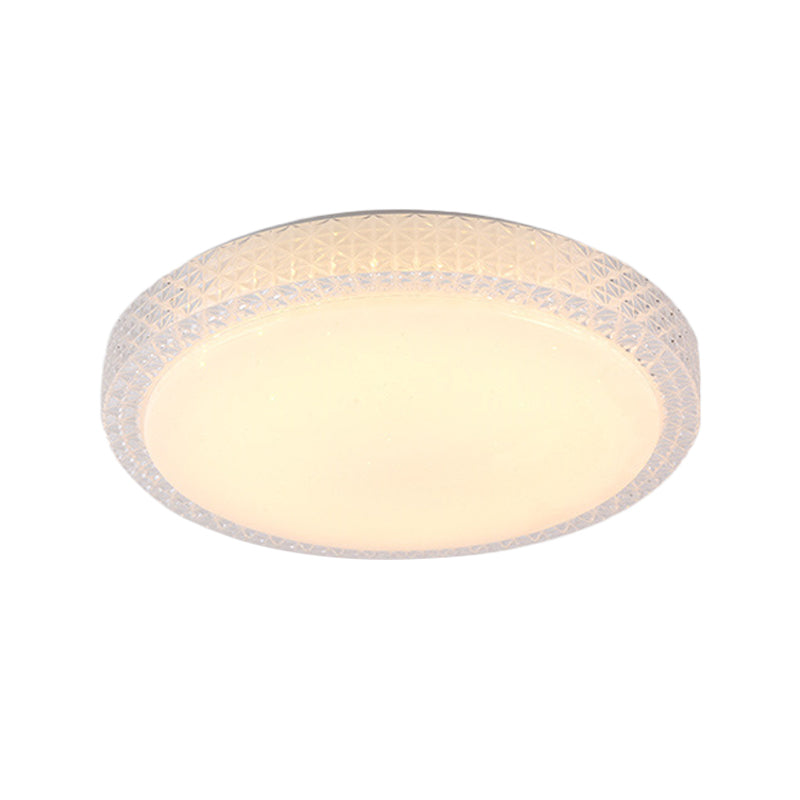 Simplicity Round Flush Light Cut Crystal 16"/19.5" Dia LED Ceiling Mount Light Fixture in White/Warm Light Clearhalo 'Ceiling Lights' 'Close To Ceiling Lights' 'Close to ceiling' 'Flush mount' Lighting' 1451377
