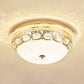 Crystal Bowl Flush Ceiling Light Classic Bedroom 16"/19.5" Wide LED Flush Mount Light Fixture in White Clearhalo 'Ceiling Lights' 'Close To Ceiling Lights' 'Close to ceiling' 'Flush mount' Lighting' 1451410