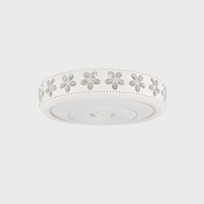 White Circle Flush Mounted Lamp Minimalist Iron Living Room LED Ceiling Light Fixture with Flower Edge, 16.5"/24.5" Dia Clearhalo 'Ceiling Lights' 'Close To Ceiling Lights' 'Close to ceiling' 'Flush mount' Lighting' 1451461