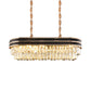 Modern Elliptical Pendant Lamp 8-Bulb Cut Crystal Hanging Light over Island in Black Clearhalo 'Ceiling Lights' 'Island Lights' Lighting' 1451551