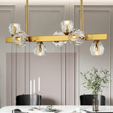 Gold Branch Design Island Lighting Postmodern Crystal Ball 7-Light Dining Room Ceiling Pendant Gold Clearhalo 'Ceiling Lights' 'Island Lights' Lighting' 1451554