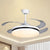 42" Wide White Drum Shape Semi Flush Mount Nordic Style Acrylic 4 Blades LED Pendant Fan Light White Clearhalo 'Ceiling Fans with Lights' 'Ceiling Fans' 'Modern Ceiling Fans' 'Modern' Lighting' 1451687