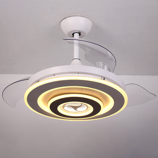 Ring Ceiling Fan Lighting Simplicity Acrylic 18" Wide LED White Semi Flush Mount Light with 3 Clear Shades Clearhalo 'Ceiling Fans with Lights' 'Ceiling Fans' 'Modern Ceiling Fans' 'Modern' Lighting' 1451692