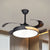 42" W Black Drum Hanging Fan Lamp Minimalism LED Acrylic Semi Flush Ceiling Light with 4 Blades Black Clearhalo 'Ceiling Fans with Lights' 'Ceiling Fans' 'Modern Ceiling Fans' 'Modern' Lighting' 1451699