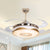 Acrylic Round Semi Flush Mount Nordic Style 42" Wide LED White Pendant Fan Light with 4 Blades and Floral Pattern White Clearhalo 'Ceiling Fans with Lights' 'Ceiling Fans' 'Modern Ceiling Fans' 'Modern' Lighting' 1451703