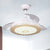 White Round Hanging Fan Light Nordic Style LED Acrylic Semi Flush Chandelier with 3 Clear Blades, 42" W White Clearhalo 'Ceiling Fans with Lights' 'Ceiling Fans' 'Modern Ceiling Fans' 'Modern' Lighting' 1451735