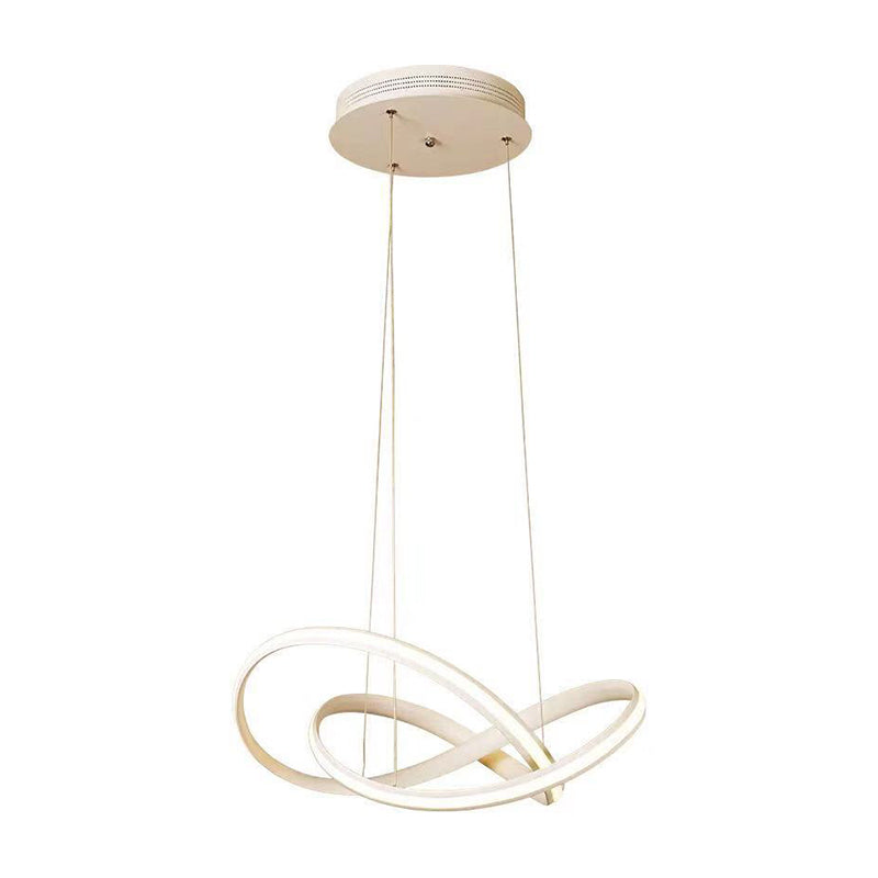 Metal Crossing Ring Down Lighting Minimalism Coffee/White LED Ceiling Chandelier in Warm/White Light Clearhalo 'Ceiling Lights' 'Chandeliers' 'Modern Chandeliers' 'Modern' Lighting' 1451754