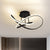 Black/White Twisted Line Ceiling Flush Contemporary LED Aluminum Semi Flush Chandelier in Warm/White Light, 19.5"/23.5" Width - Black - Clearhalo - 'Ceiling Lights' - 'Close To Ceiling Lights' - 'Close to ceiling' - 'Semi-flushmount' - Lighting' - 1451764